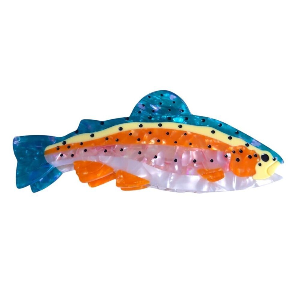 Rainbow Salmon Fish Hair Clip Acetate Non-Slip Claw Hair Accessories for Women